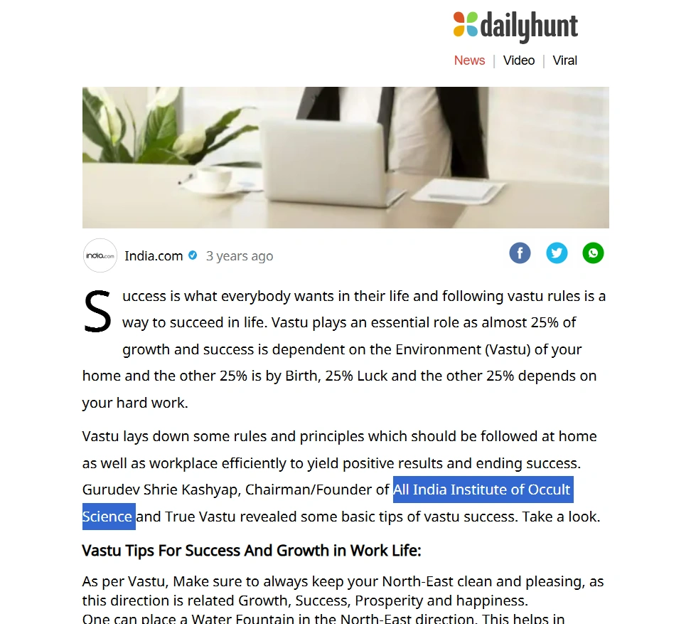 Dailyhunt article